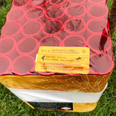 Ensuring no part of your body is over the firework, standing sideways, at arm's length light the outermost end of the fuse and retire immediately to the stated distance on the firework label.